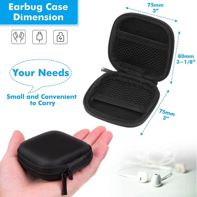 cridoz Earbud Case, Cridoz Earphone Case Headphone EVA Earbud Holder with Stainless Steel Carabiner Cell Phone Accessories Organizer Mini Earbud Pouch for Wireless Earbuds, Bluetooth Headset, SD Memory Card - Image 5